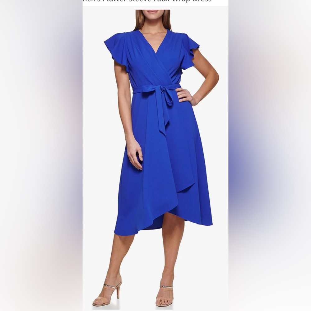NWT - DKNY Flutter Sleeve Dress - Size 4